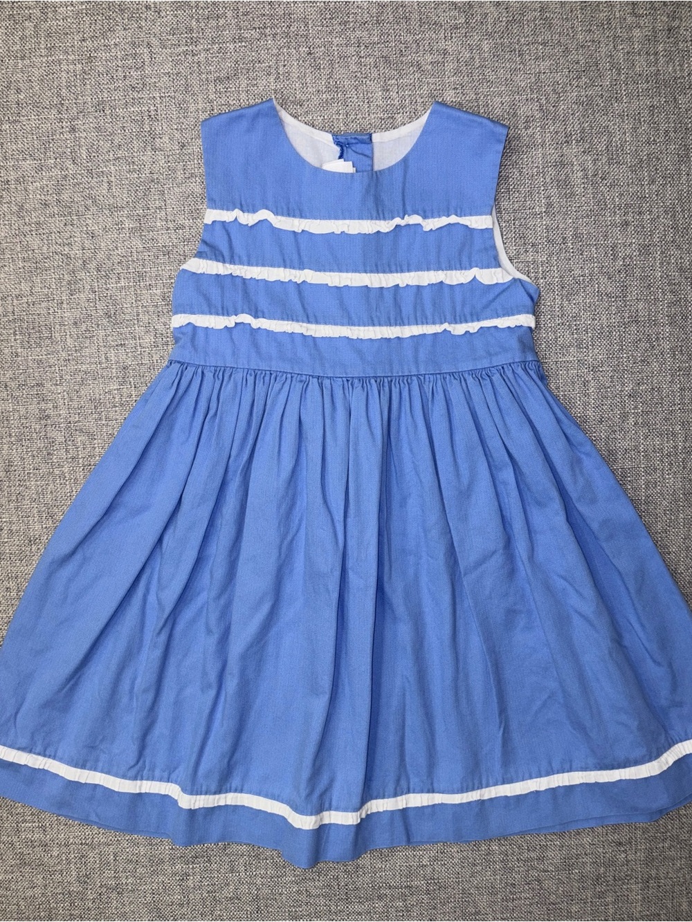 bella bliss Blue Sleeveless Dress with White Trim